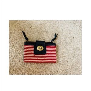 Red Striped & Navy Blue Wallet